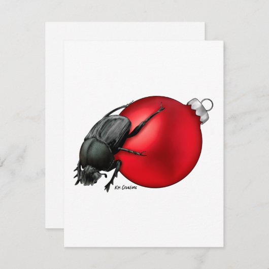 Mestkever - kerstkaart (Voorkant / Achterkant)