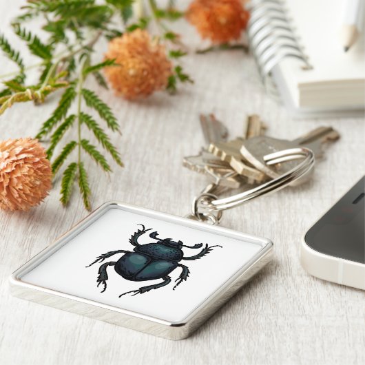 mestkever sleutelhanger (Zijkant)