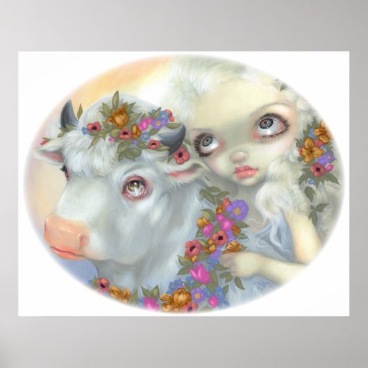 Mestkoel Zeus en Europa ART PRINT lowbrow (Voorkant)