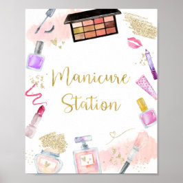 Meststation Glitz & Glam Spa Birthday Sign Poster
