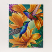 Mestvogels op Oranje bloesems Legpuzzel (Verticaal)