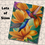 Mestvogels op Oranje bloesems Legpuzzel<br><div class="desc">Vogels op Oranje bloesems - zie dit ontwerp op andere producten in mijn winkel</div>