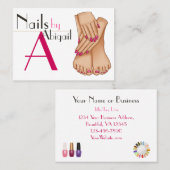 Mestvoorspellingen van Trendy Chic Nail-technicus Visitekaartje (Voorkant / Achterkant)
