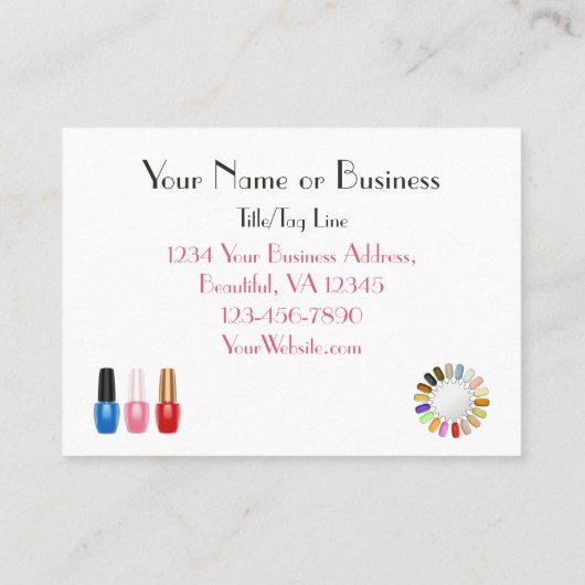 Mestvoorspellingen van Trendy Chic Nail-technicus Visitekaartje (Achterkant)