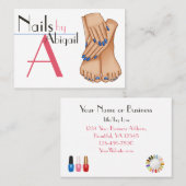 Mestvoorspellingen van Trendy Chic Nail-technicus Visitekaartje (Voorkant / Achterkant)