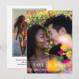 Met 2 foto's Etherische Bloei Save The Date