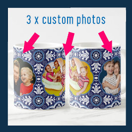 Met 3 afbeeldingen en tekst, Middellandse Zee-Azul Koffiemok