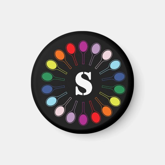 Met aangepaste monogram Tennis-rackets Magneet (Voorkant)