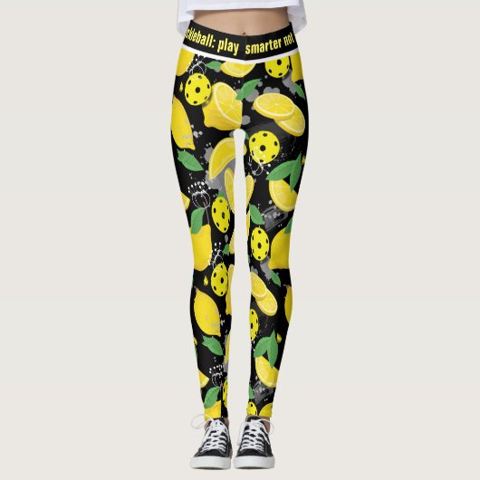 🍋 met aangepaste tekst 🍋 citroenpekelbal leggings (Voorkant)