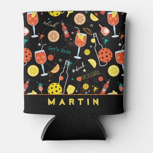 Met aangepaste tekst Dinks & 🍾 🥂 drinken - pickl Blikjeskoeler (Voorkant)