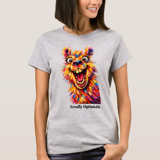 🐶Met aangepaste tekst, “Doller Optimistisch” Lam T-shirt (Voorkant)