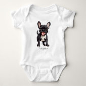 🐶Met aangepaste tekst, Franse puppy Romper (Voorkant)