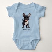 🐶Met aangepaste tekst, Franse puppy Romper (Voorkant)