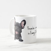 Met aangepaste tekst, 🐶Frenchie puppy Koffiemok (Voorkant links)