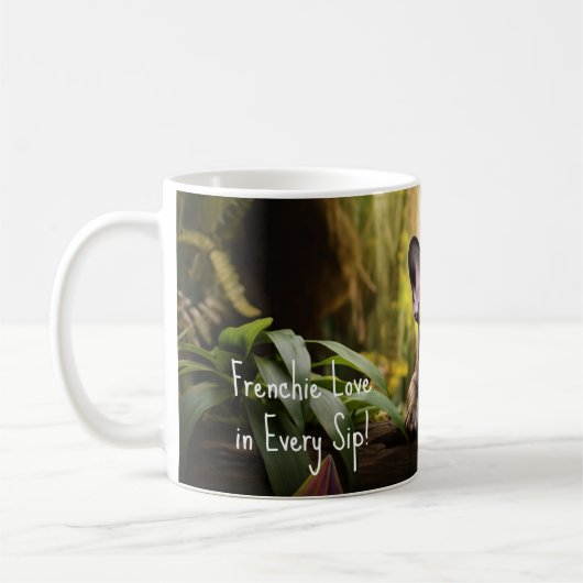 Met aangepaste tekst, 🐶Frenchie puppy Koffiemok (Links)