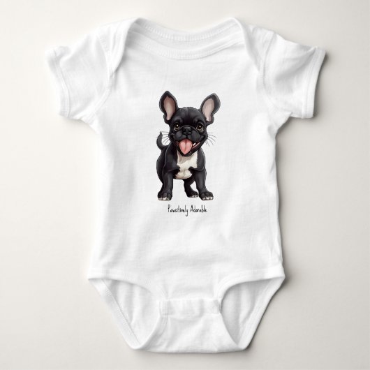 🐶Met aangepaste tekst, Frenchie puppy Romper (Voorkant)