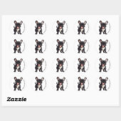 🐶Met aangepaste tekst, Frenchie puppy Ronde Sticker (Vel)