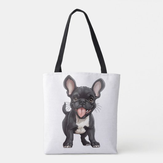 🐶Met aangepaste tekst, Frenchie puppy Tote Bag (Achterkant)