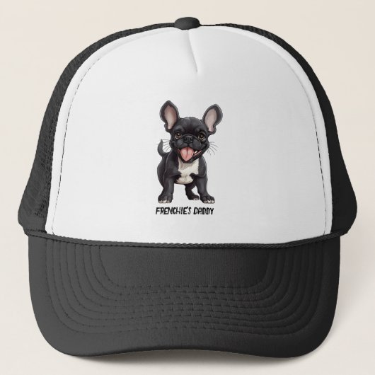 🐶Met aangepaste tekst, Frenchie puppy Trucker Pet (Voorkant)