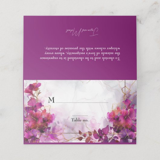 💍Met aangepaste tekst Fuchsia Enchantment Waterve Plaatskaartje (Buitenkant ongevouwen)