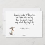 Met aangepaste tekst, 🐶gek 🤪 whipet feestdagenkaart (Achterkant)