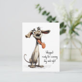 Met aangepaste tekst, 🐶gekke 🤪 whippet briefkaart (Staand voorkant)
