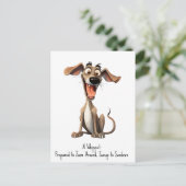Met aangepaste tekst, 🐶gekke 🤪 whippet briefkaart (Staand voorkant)