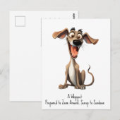 Met aangepaste tekst, 🐶gekke 🤪 whippet briefkaart (Voorkant / Achterkant)