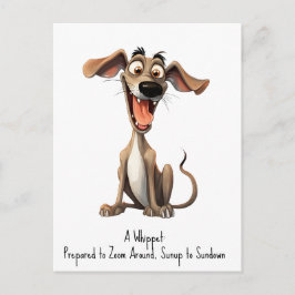 Met aangepaste tekst, 🐶gekke 🤪 whippet briefkaart