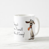 Met aangepaste tekst, 🐶gekke 🤪 whippet koffiemok (Voorkant rechts)