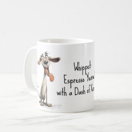 Met aangepaste tekst, 🐶gekke 🤪 whippet koffiemok