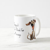 Met aangepaste tekst, 🐶gekke 🤪 whippet koffiemok (Voorkant rechts)
