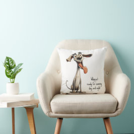 Met aangepaste tekst, 🐶gekke 🤪 whippet kussen