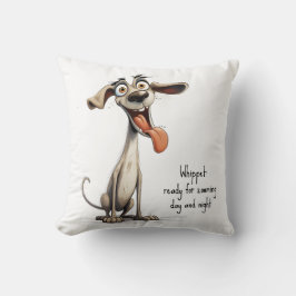 Met aangepaste tekst, 🐶gekke 🤪 whippet kussen
