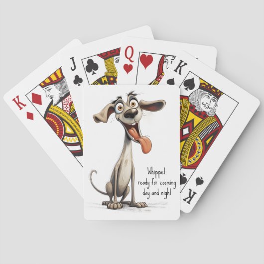 Met aangepaste tekst, 🐶gekke 🤪 whippet pokerkaarten (Achterkant)