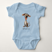 Met aangepaste tekst, 🐶gekke 🤪 whippet romper (Voorkant)