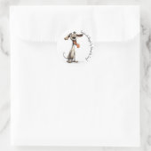Met aangepaste tekst, 🐶gekke 🤪 whippet ronde sticker (Tas)