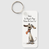 Met aangepaste tekst, 🐶gekke 🤪 whippet sleutelhanger (Voorkant)