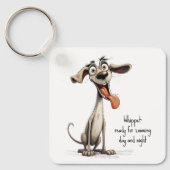 Met aangepaste tekst, 🐶gekke 🤪 whippet sleutelhanger (Voorkant)