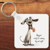 Met aangepaste tekst, 🐶gekke 🤪 whippet sleutelhanger (Voorkant)