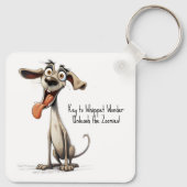 Met aangepaste tekst, 🐶gekke 🤪 whippet sleutelhanger (Achterkant)