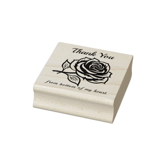Met aangepaste tekst roos bloem rubberstempel (Stempel)