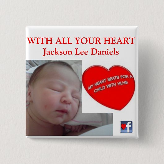 MET AL JE HEART Jackson Lee Daniels Vierkante Button 5,1 Cm (Voorkant)