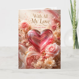Met Al Mijn Liefde Romantische Roos Hart Groet Kaart