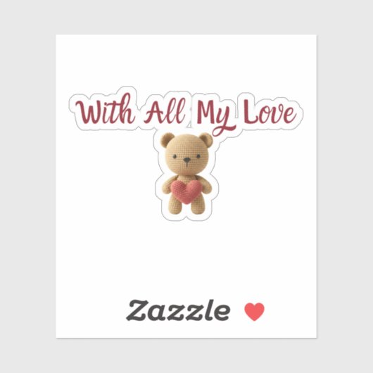 Met Al Mijn Liefde Sticker | Cute Gift Packaging L (Vel)