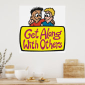 Met anderen opschieten Vriendschap en Eendracht Poster (Keuken)