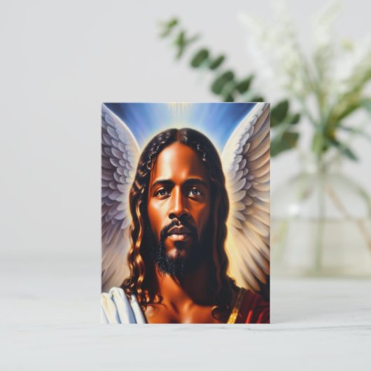 Met Angel Wings Christelijk Briefkaart (Staand voorkant)