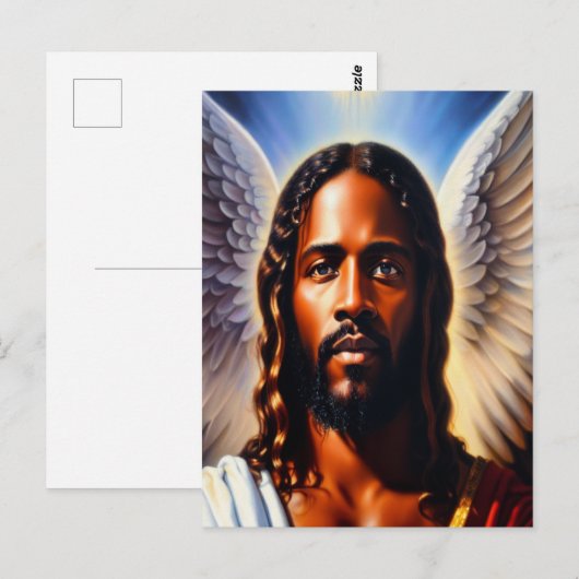 Met Angel Wings Christelijk Briefkaart (Voorkant / Achterkant)