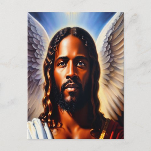 Met Angel Wings Christelijk Briefkaart (Voorkant)