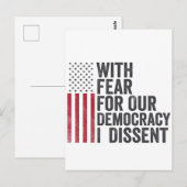 Met angst voor onze democratie ben ik een andere A Briefkaart (Voorkant / Achterkant)